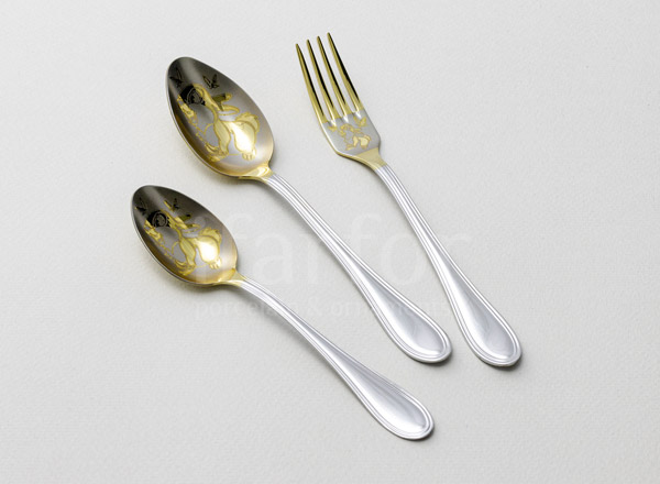 Set of cutlery for child Hare with butterflies