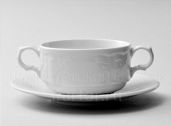 Cup and saucer for broth Bernadotte Undecorated Bernadotte