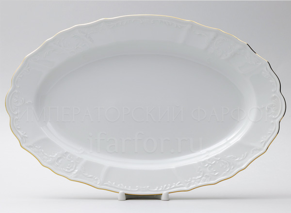 Dish/ platter oval Bernadotte White Pattern Bernadotte
