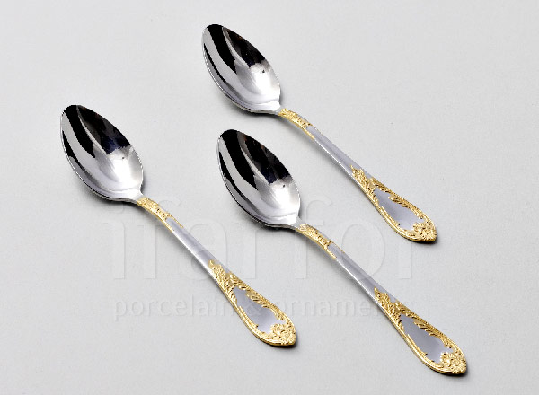 Set of cutlery tea Imperial 6/6 With gold-plated 24 carat