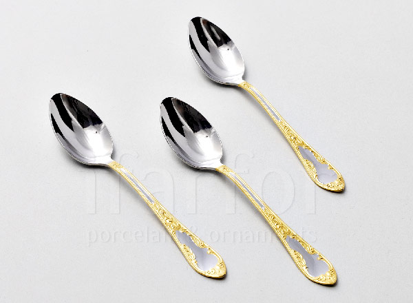 Set of cutlery tea Embassy 6/6 With gold-plated 24 carat