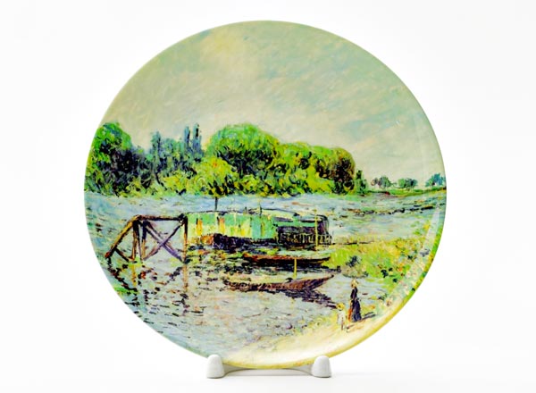 Decorative plate Luazeau Gustav Laundry on the Seine in Erbl