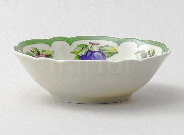 Salad bowl round Summer Garden Ivory Rose