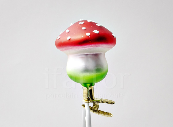 Christmas tree toy Mushrooms. Small round fly agaric