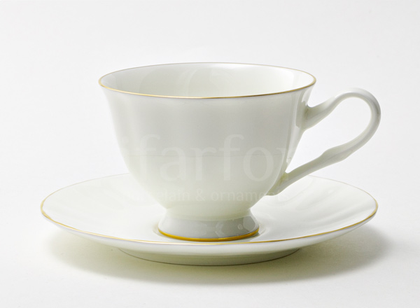 Чашка с блюдцем чайный Золотая лента Нега