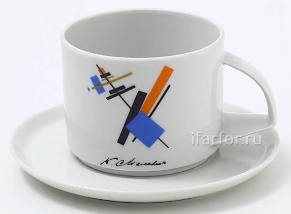 Чашка с блюдцем чайный Малевич Баланс