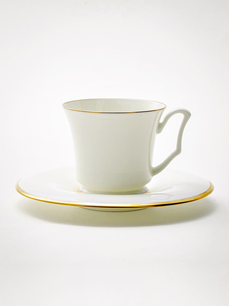 Чашка с блюдцем кофейная «Золотая лента» 1/2