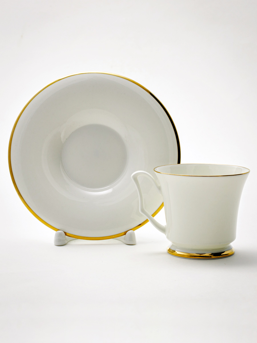 Чашка с блюдцем кофейная «Золотая лента» 1/2