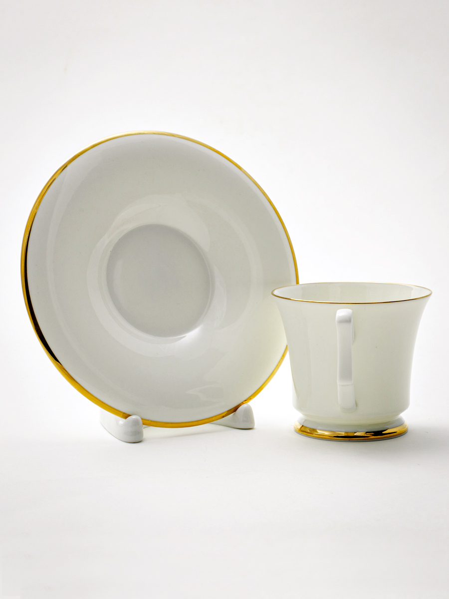 Чашка с блюдцем кофейная «Золотая лента» 1/2