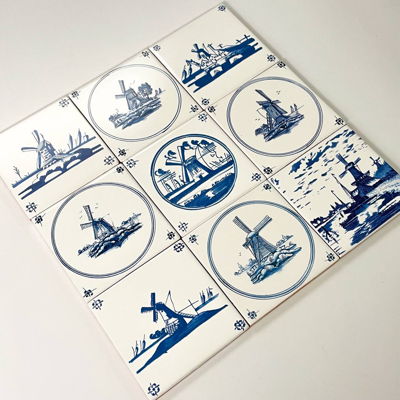 Набор изразцов без выбора картинки «Голландский. Голландские мотивы Мельницы микс» Керамика. 97 x 97 мм.
