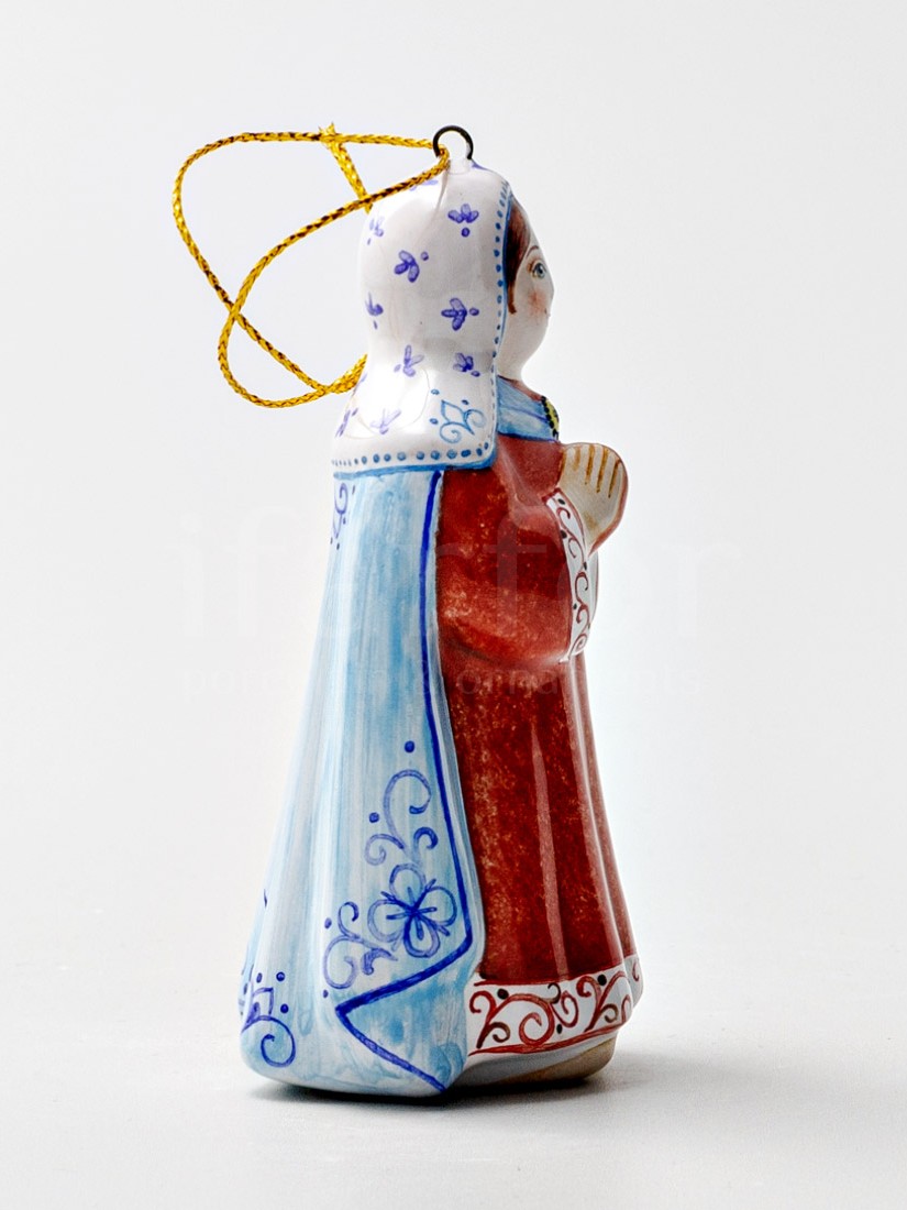 Елочная игрушка «Мария» Форма: Мария. Майолика. 48 x 40 x 90 мм.