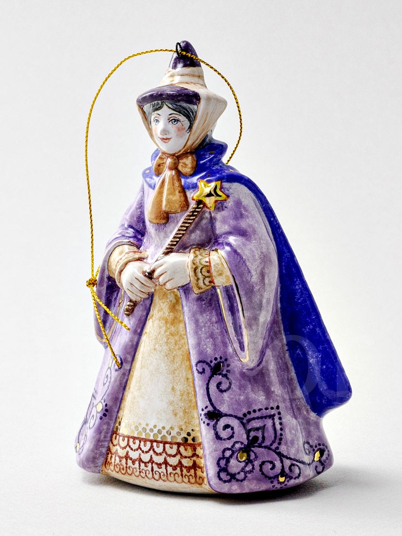 Елочная игрушка «Фея» Форма: Фея. Майолика. 85 x 130 мм.