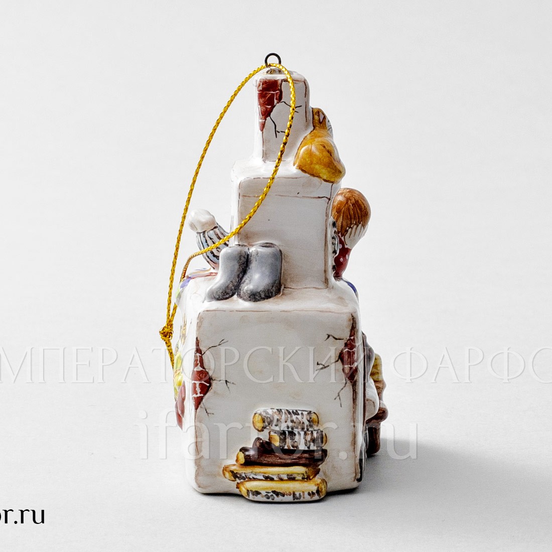 Елочная игрушка «Печка» Форма: Печка. Майолика. 70 x 100 мм.