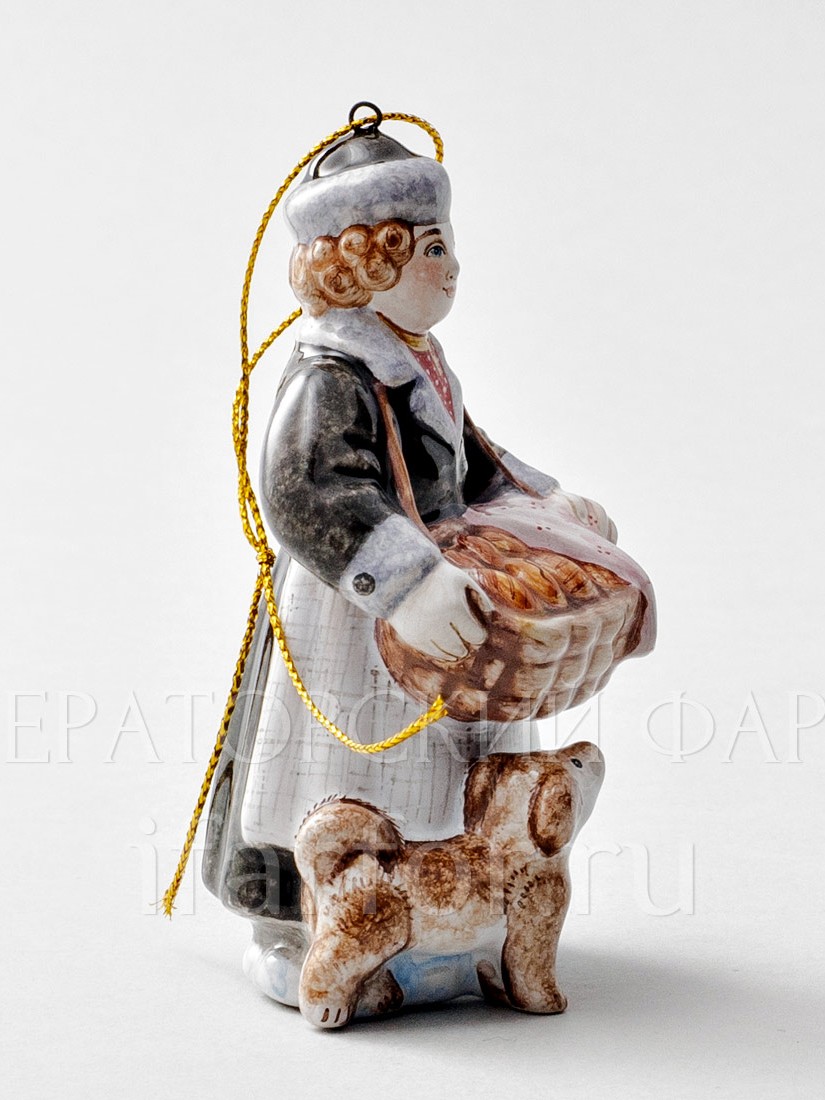 Елочная игрушка «Пирожник» Форма: Пирожник. Майолика. 63 x 96 мм.