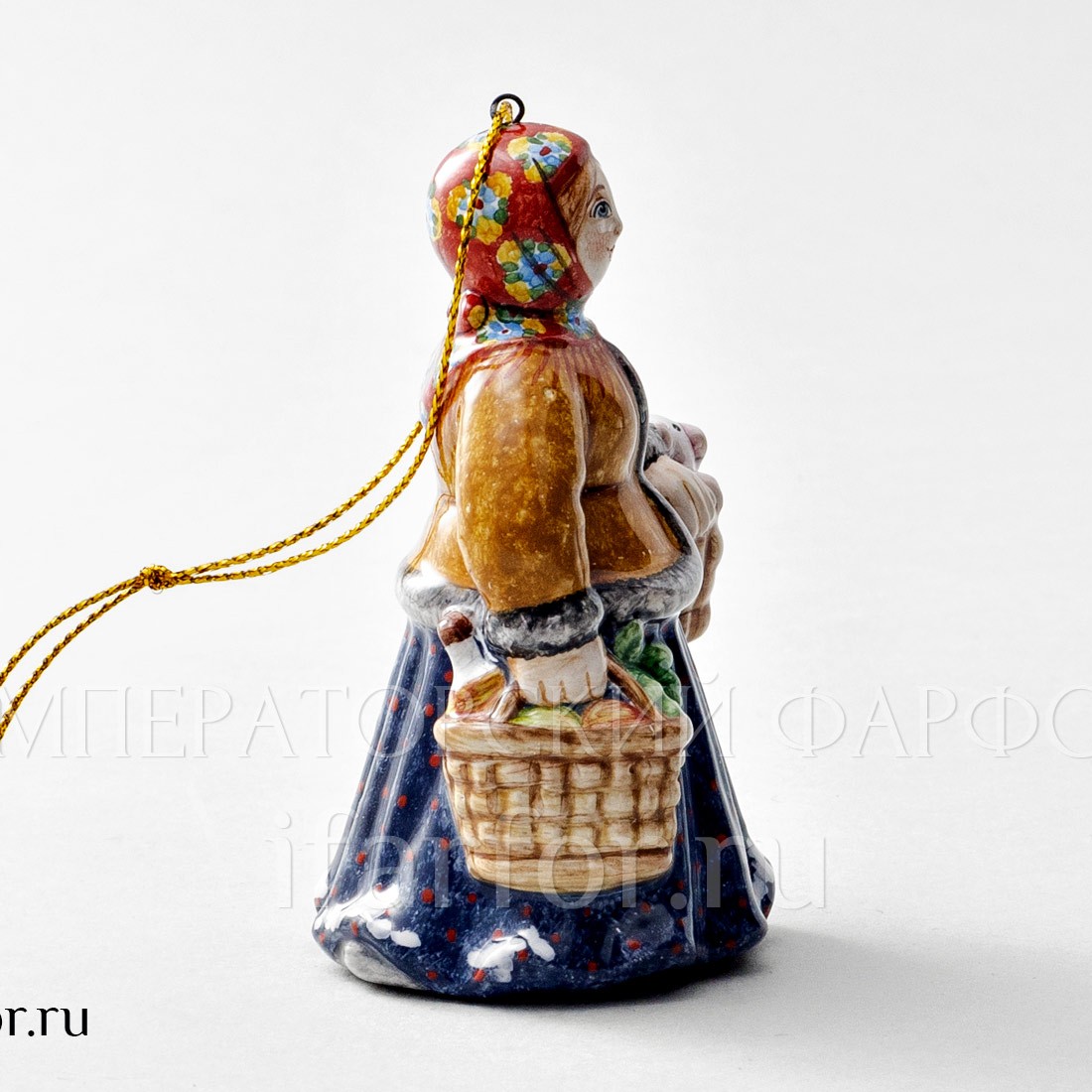 Елочная игрушка «С базара» Форма: С базара. Майолика. 60 x 90 мм.