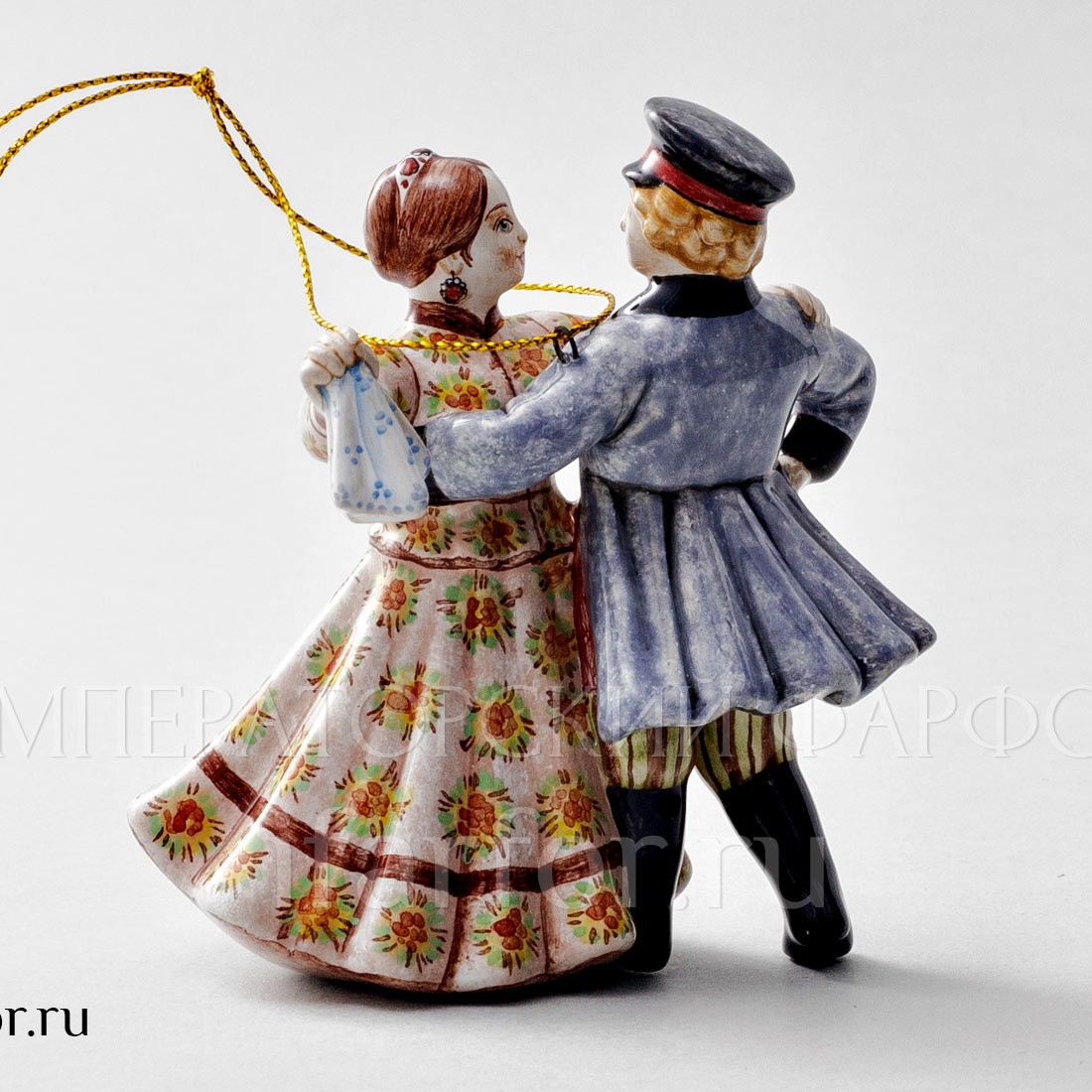 Елочная игрушка «Кадриль» Форма: Кадриль. Майолика. 75 x 90 мм.
