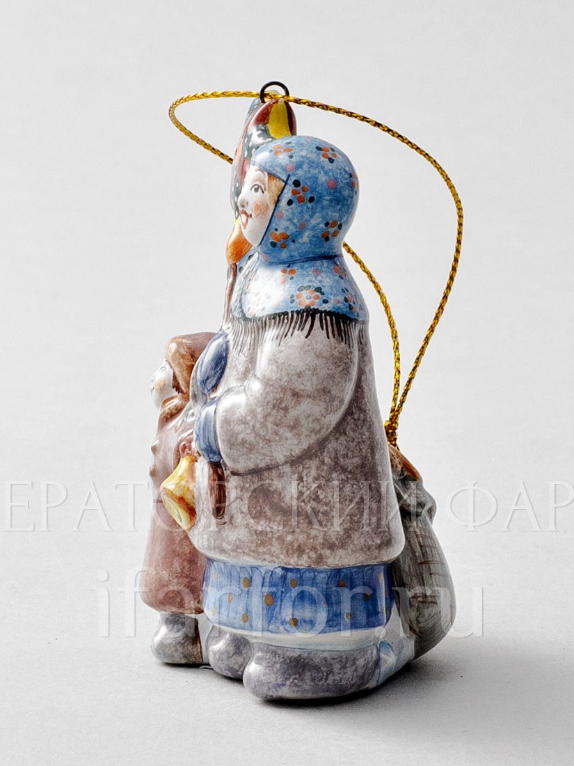 Елочная игрушка «Колядки» Форма: Колядки. Майолика. 75 x 85 мм.