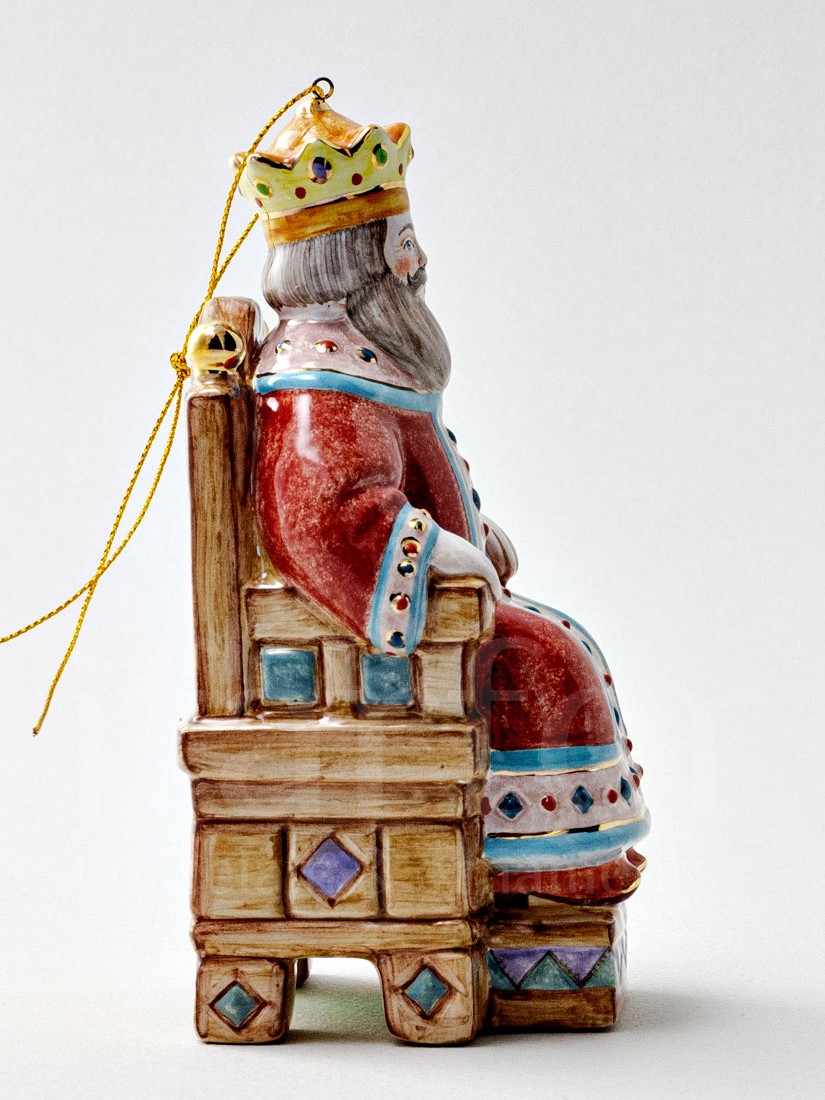 Елочная игрушка «Царь Салтан» Форма: Царь Салтан. Майолика. 75 x 150 мм.
