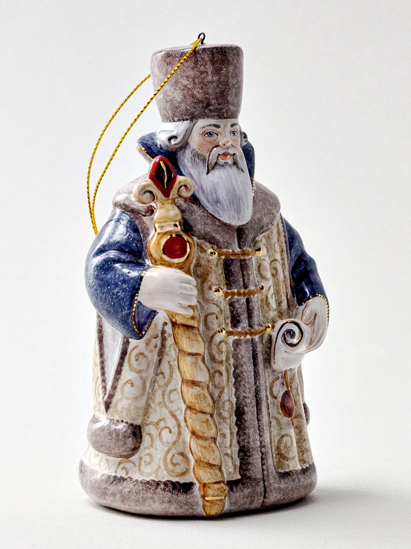Елочная игрушка «Боярин» Форма: Боярин. Майолика. 66 x 145 мм.