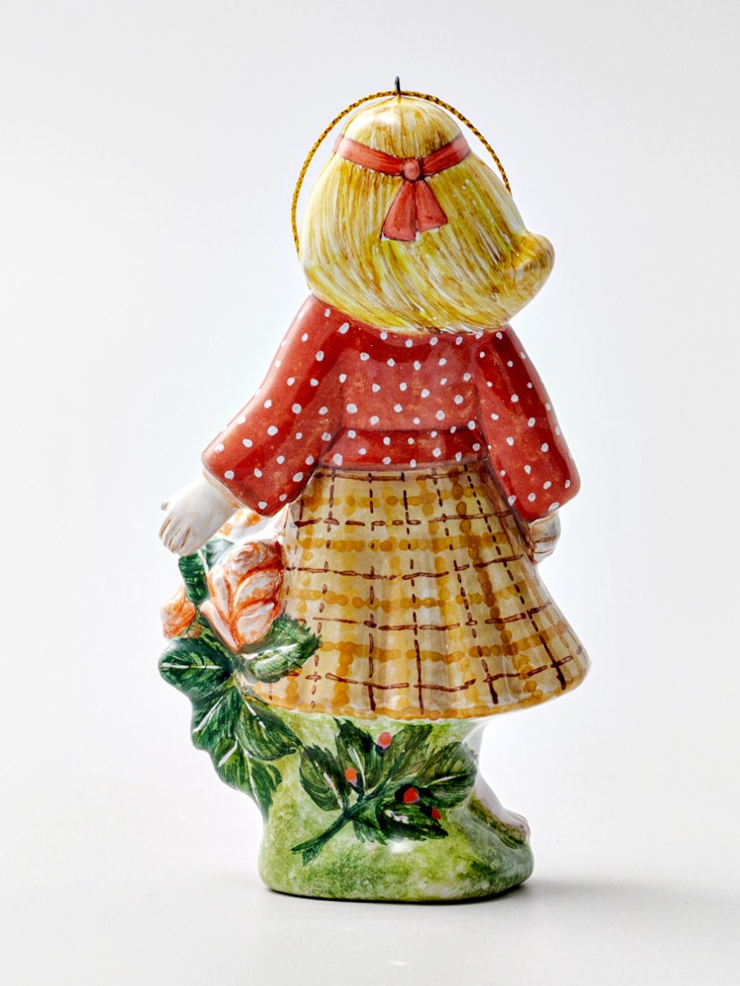 Елочная игрушка «Герда» Форма: Герда. Майолика. 75 x 130 мм.