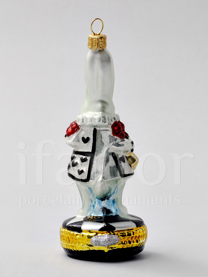 Елочная игрушка «Кролик с трубой» Стекло. 47 x 137 мм.