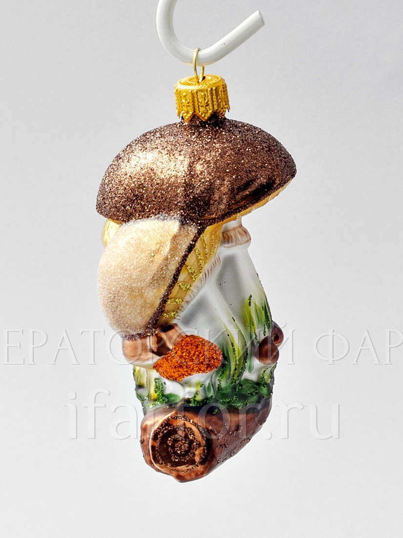 Елочная игрушка «Грибы. Грибная семейка» Стекло. 70 x 101 мм.