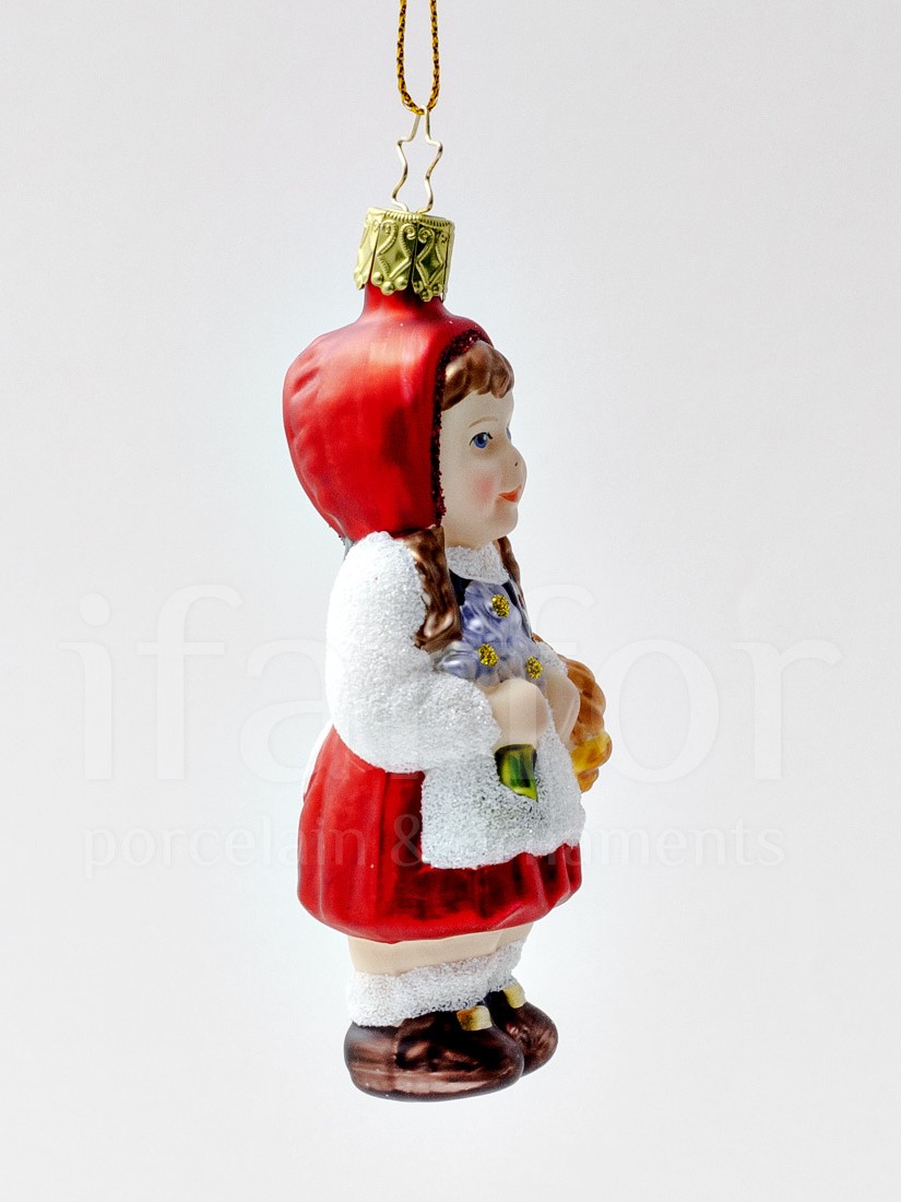 Елочная игрушка «Красная шапочка» Стекло. 50 x 125 мм.