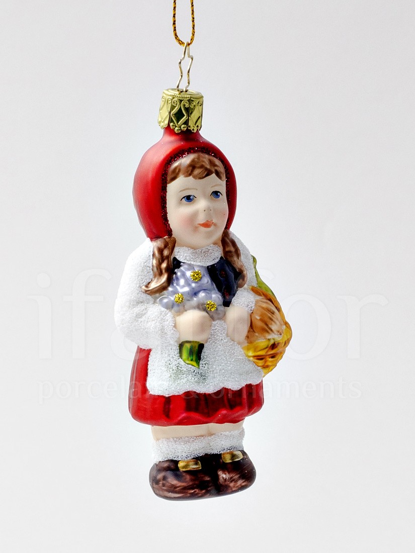 Елочная игрушка «Красная шапочка» Стекло. 50 x 125 мм.