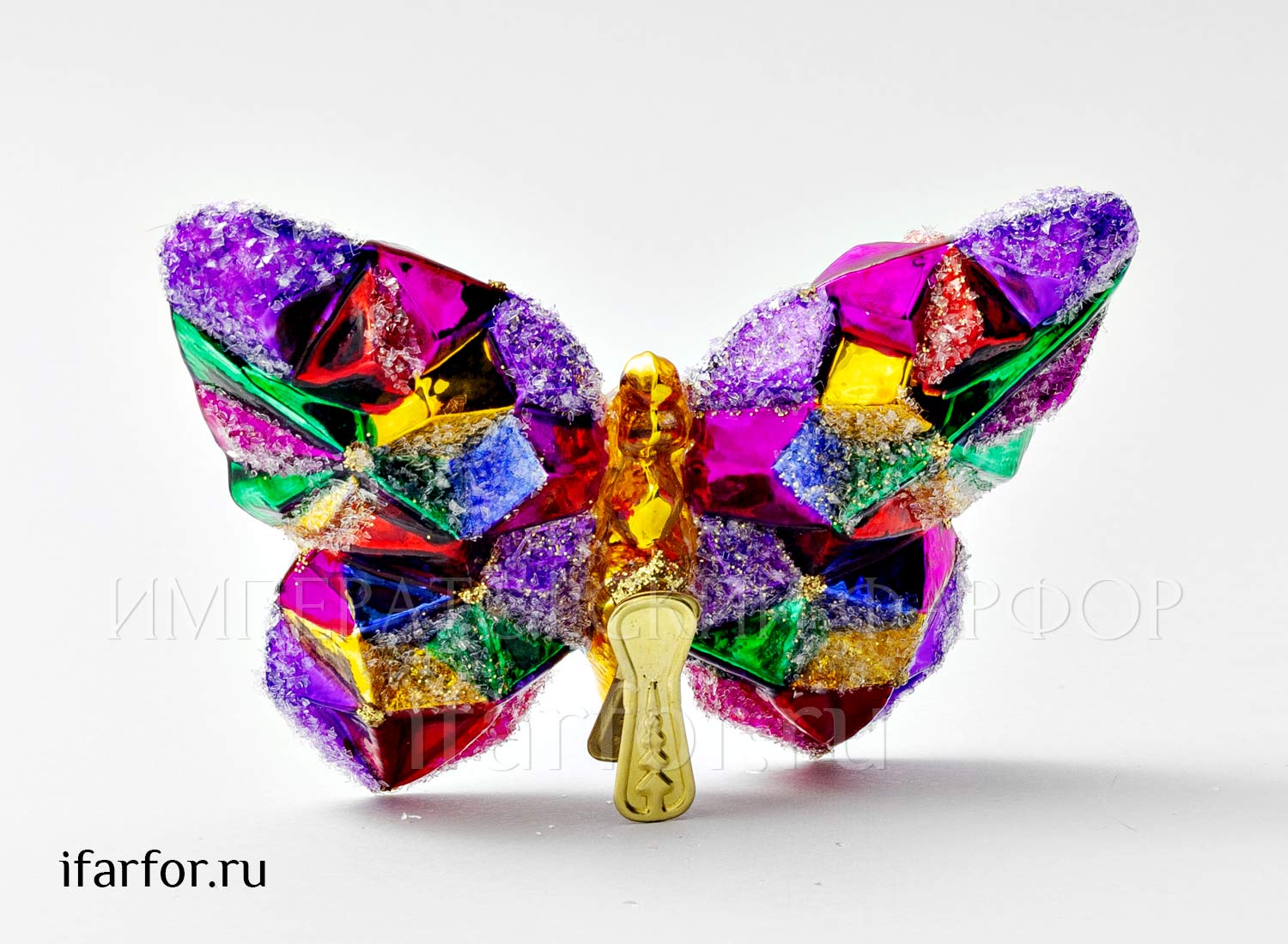 Елочная игрушка «Космическая бабочка на прищепке»