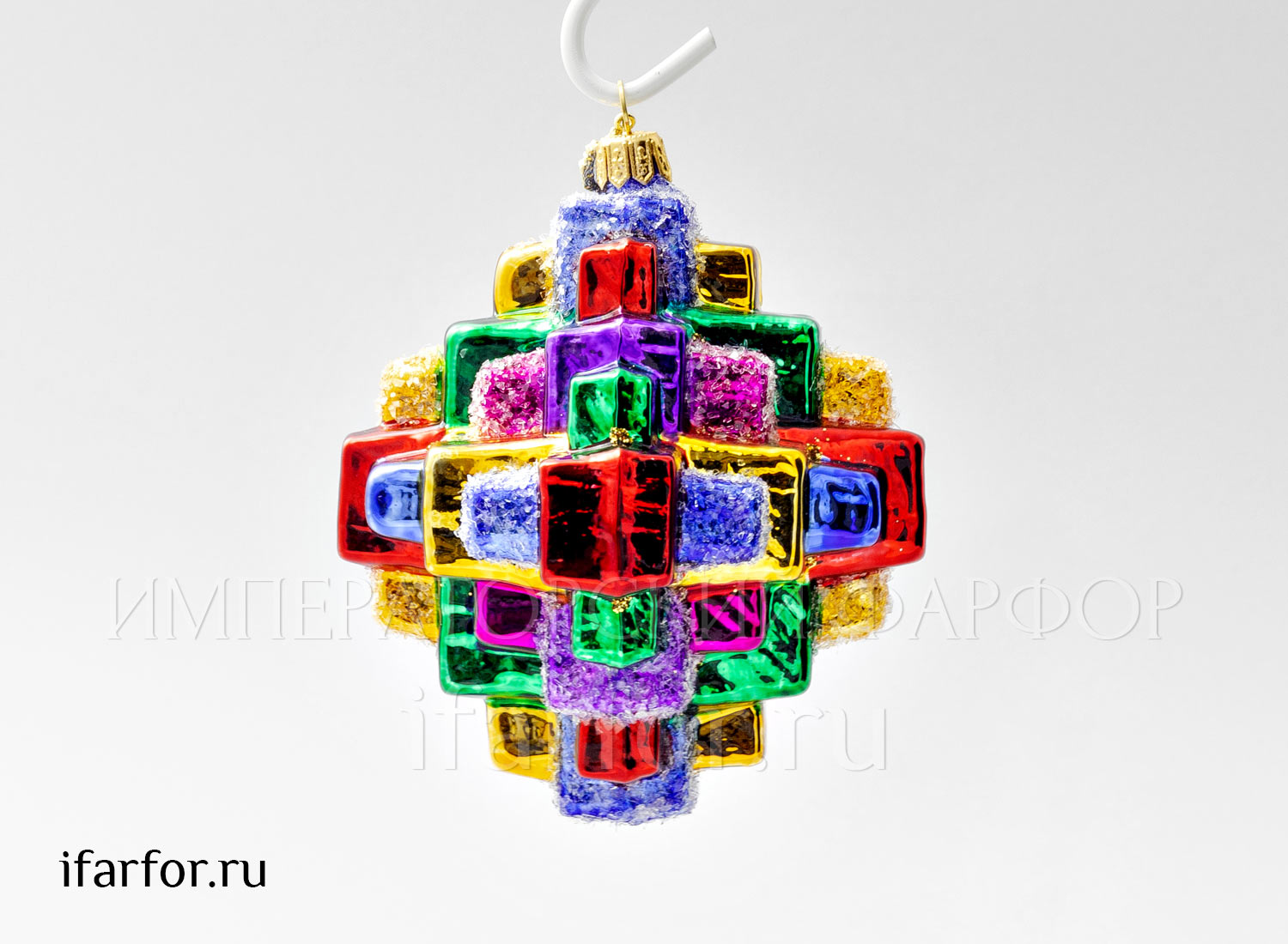 Елочная игрушка в подарочной коробке 210х130мм «Космические кубы»