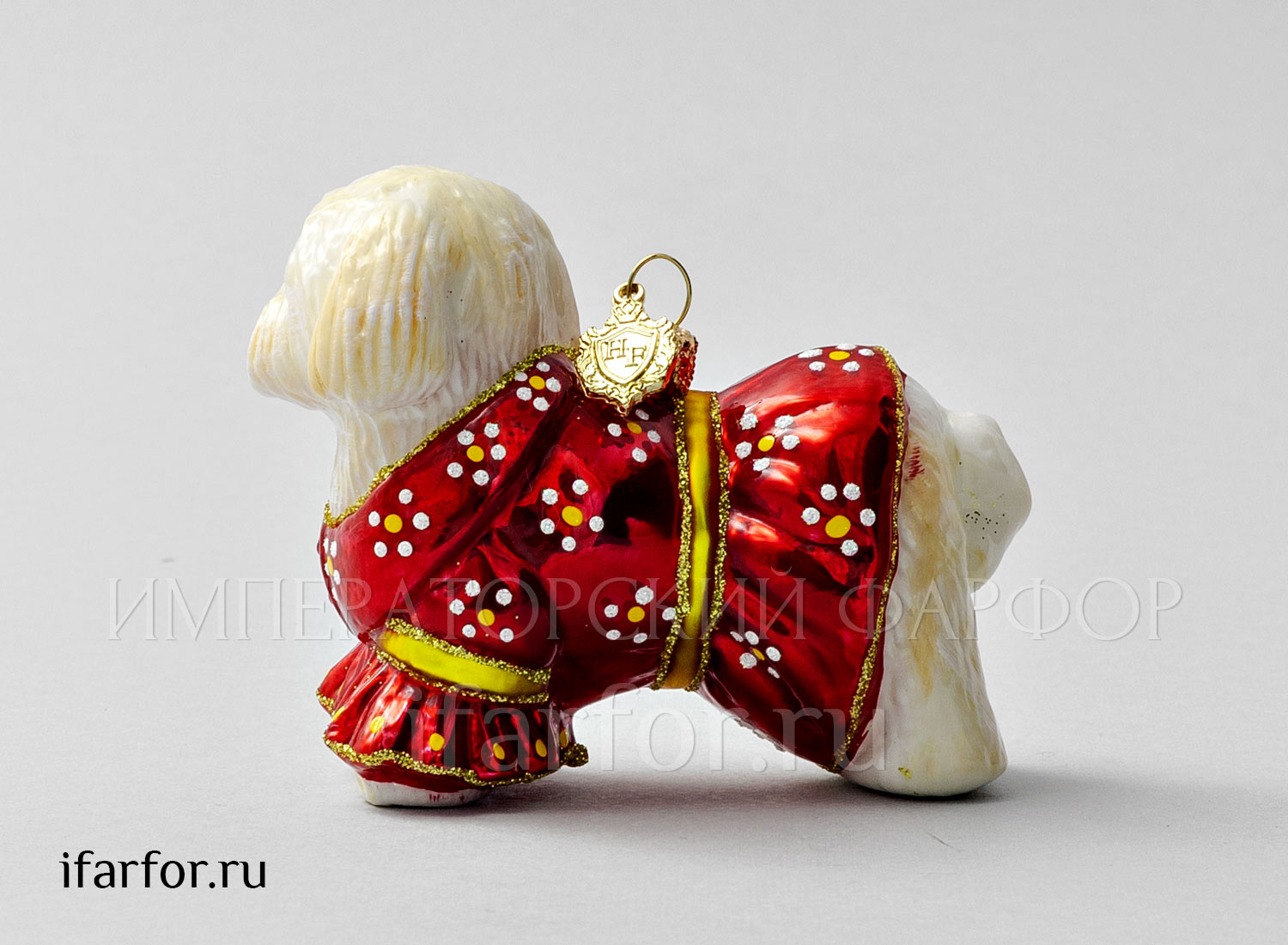 Елочная игрушка в подарочной коробке 210х130мм «Гаванский бишон»