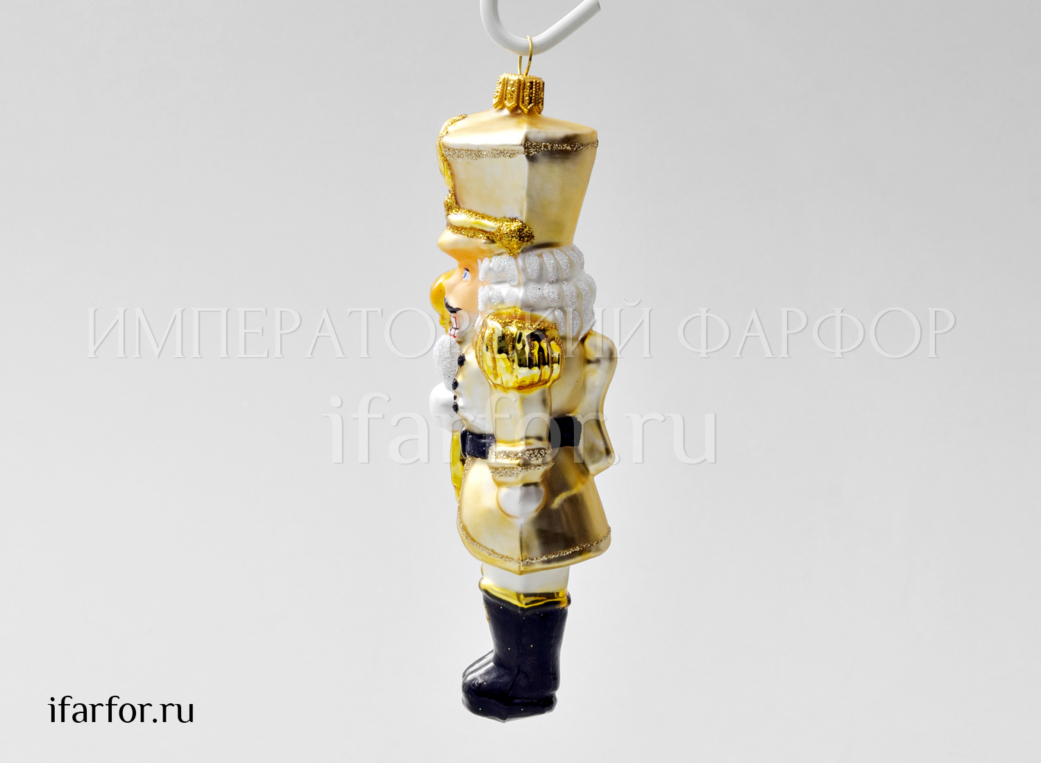 Елочная игрушка «Щелкунчик в золотом камзоле»