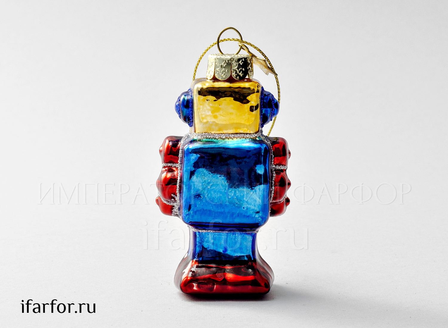 Елочная игрушка «Маленький робот синий»