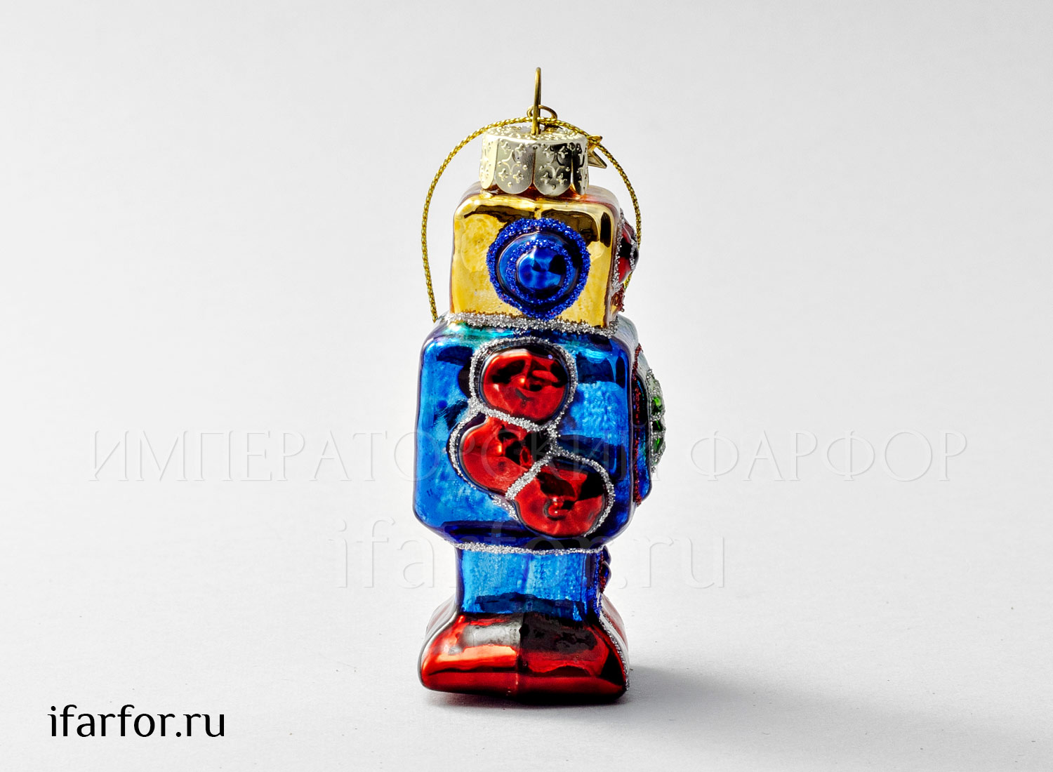 Елочная игрушка «Маленький робот синий»