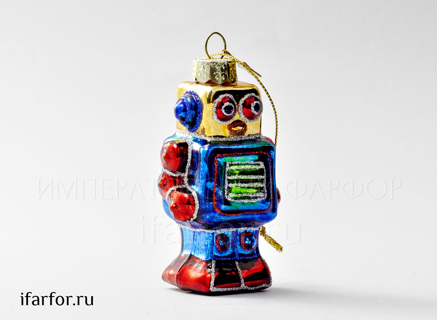 Елочная игрушка «Маленький робот синий»