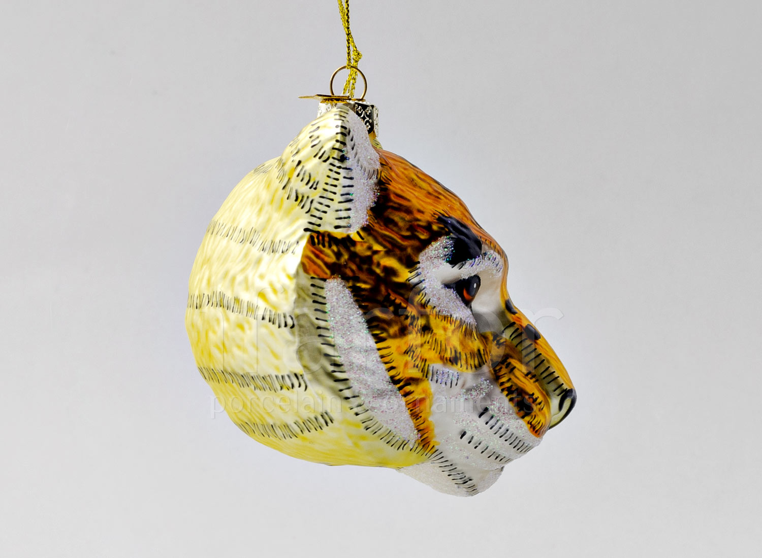 Елочная игрушка «Голова тигра оранжевая»