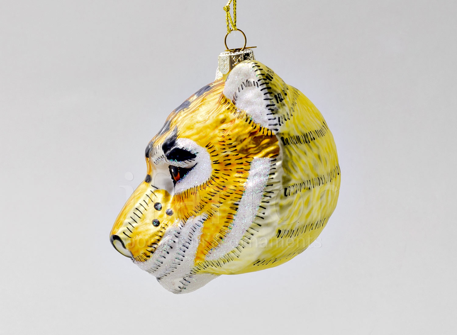 Елочная игрушка «Голова тигра оранжевая»