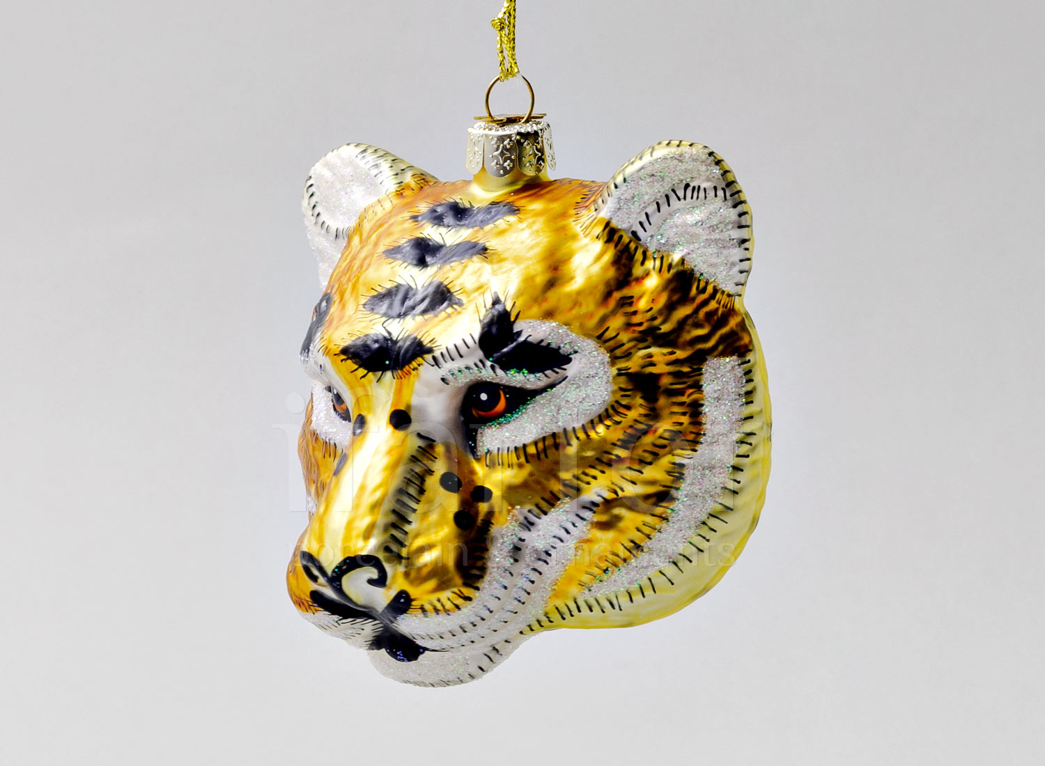 Елочная игрушка «Голова тигра оранжевая»