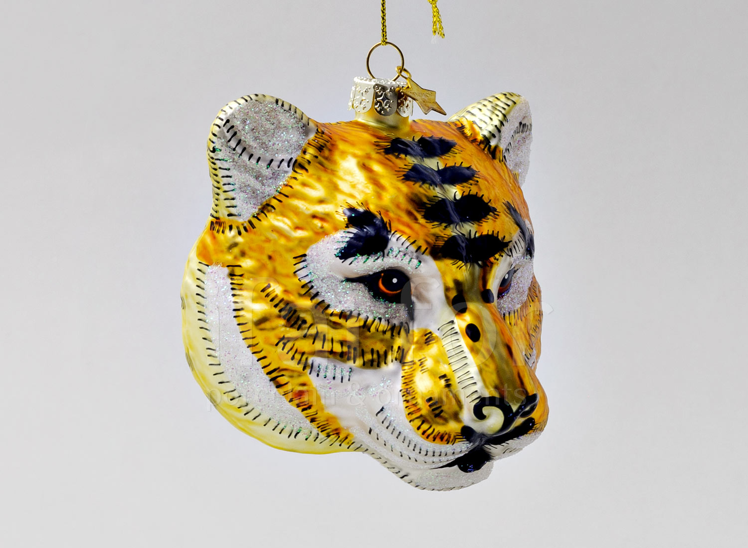 Елочная игрушка «Голова тигра оранжевая»