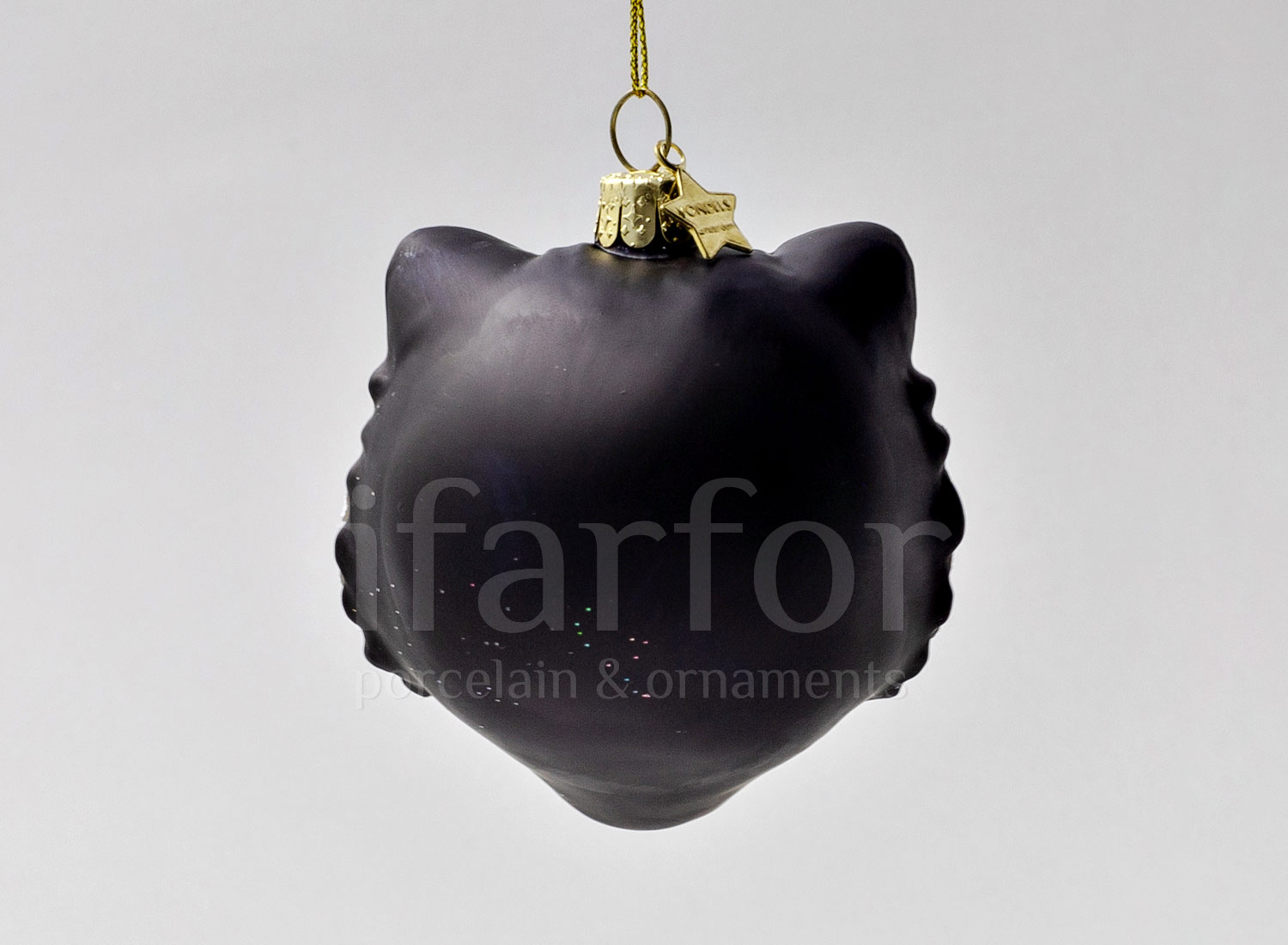 Елочная игрушка «Голова тигра черная»