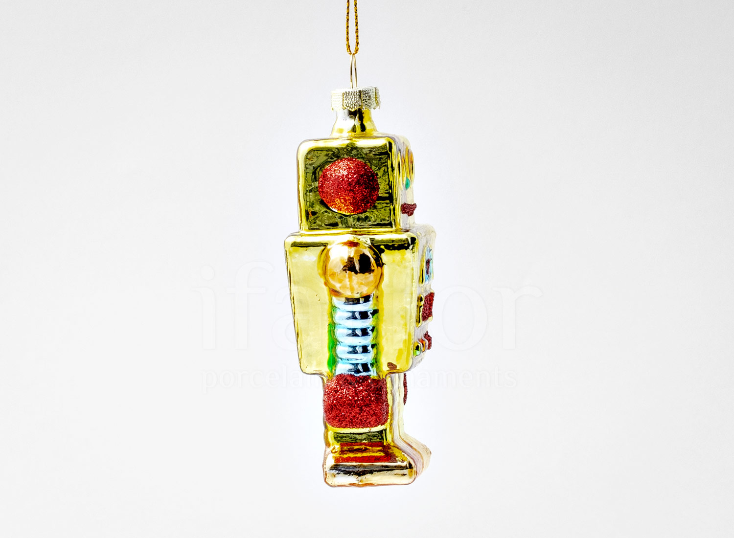 Елочная игрушка «Робот золотистый»