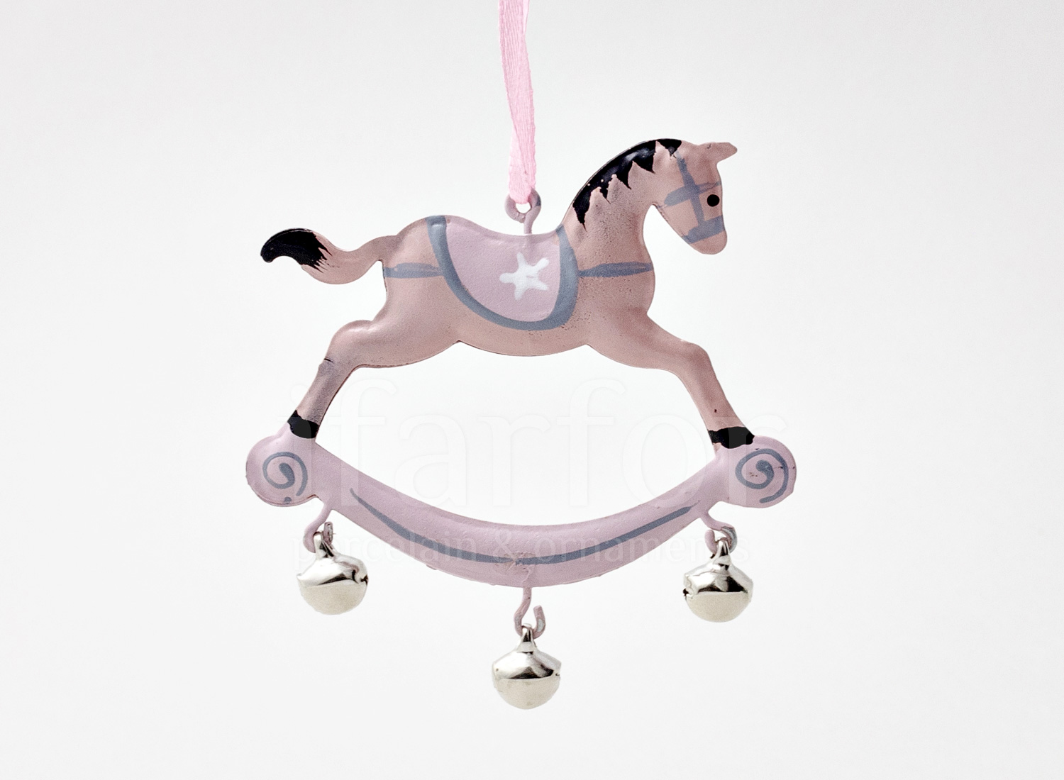 Елочная игрушка «Лошадка-качалка с колокольчиками (звездочка)»