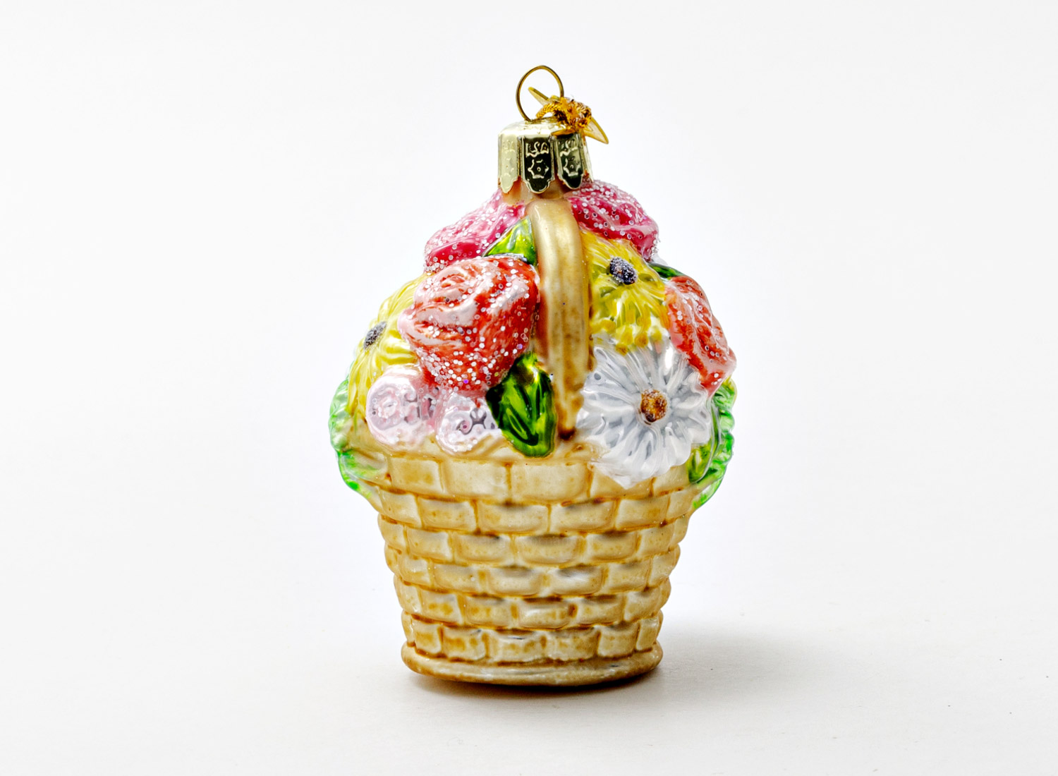 Елочная игрушка «Корзина цветов»