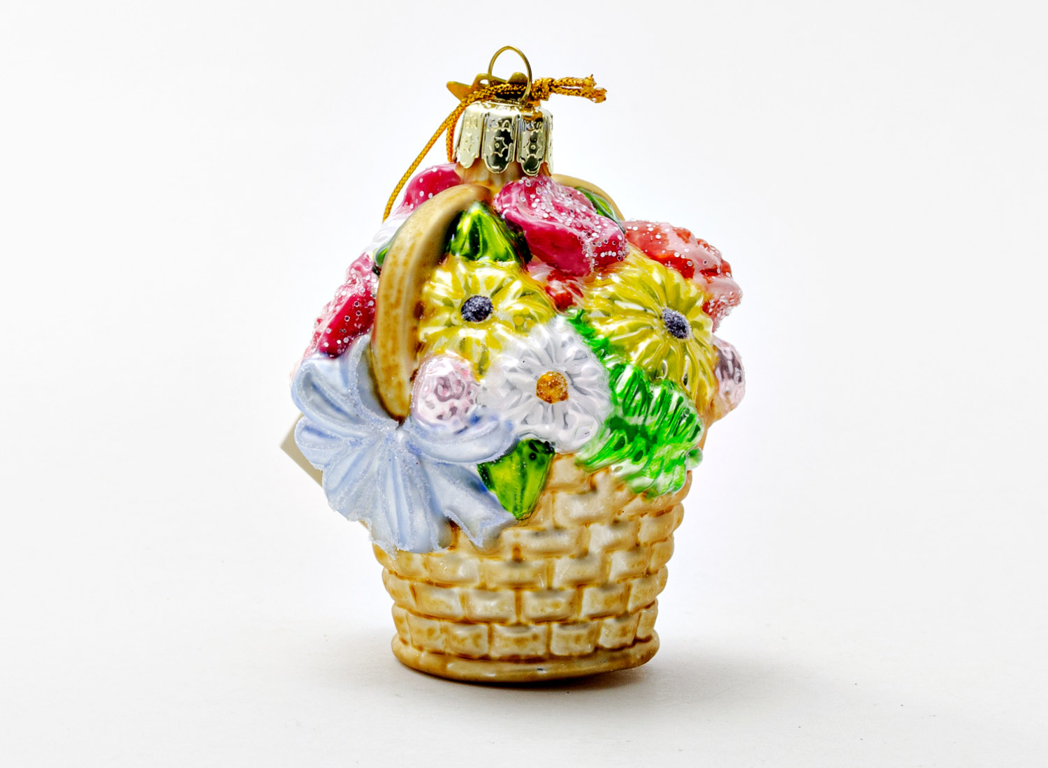 Елочная игрушка «Корзина цветов»