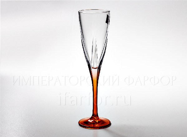 Tall glass for champagne Orange Cristalleria Fusion