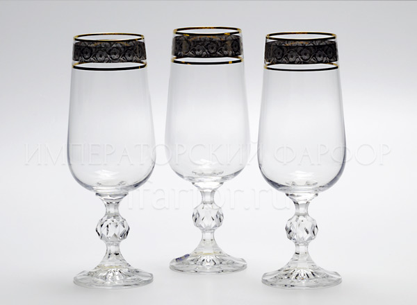 Goblets set for champagne Floral ornament 6/6 KLAUDIESTERNA