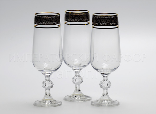 Goblets set for champagne Floral ornament 6/6 KLAUDIESTERNA