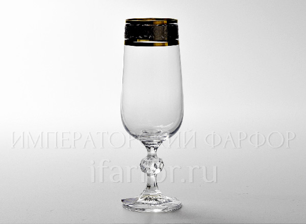 Tall glass for champagne Floral ornament KLAUDIESTERNA