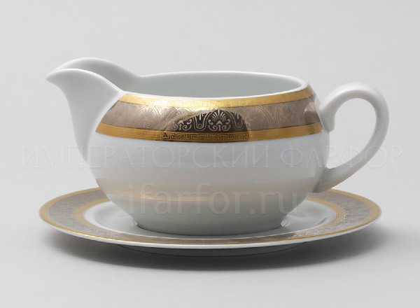Соусник Широкий кант платина золото Опал