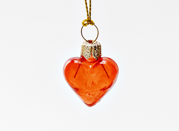 Елочная игрушка Леденцовое сердечко (красное)